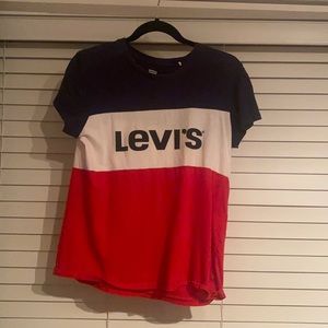 Levi’s logo t-shirt size small red, white, blue